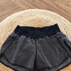 Lululemon Athletica Black and White Polka Dot Athletic Shorts